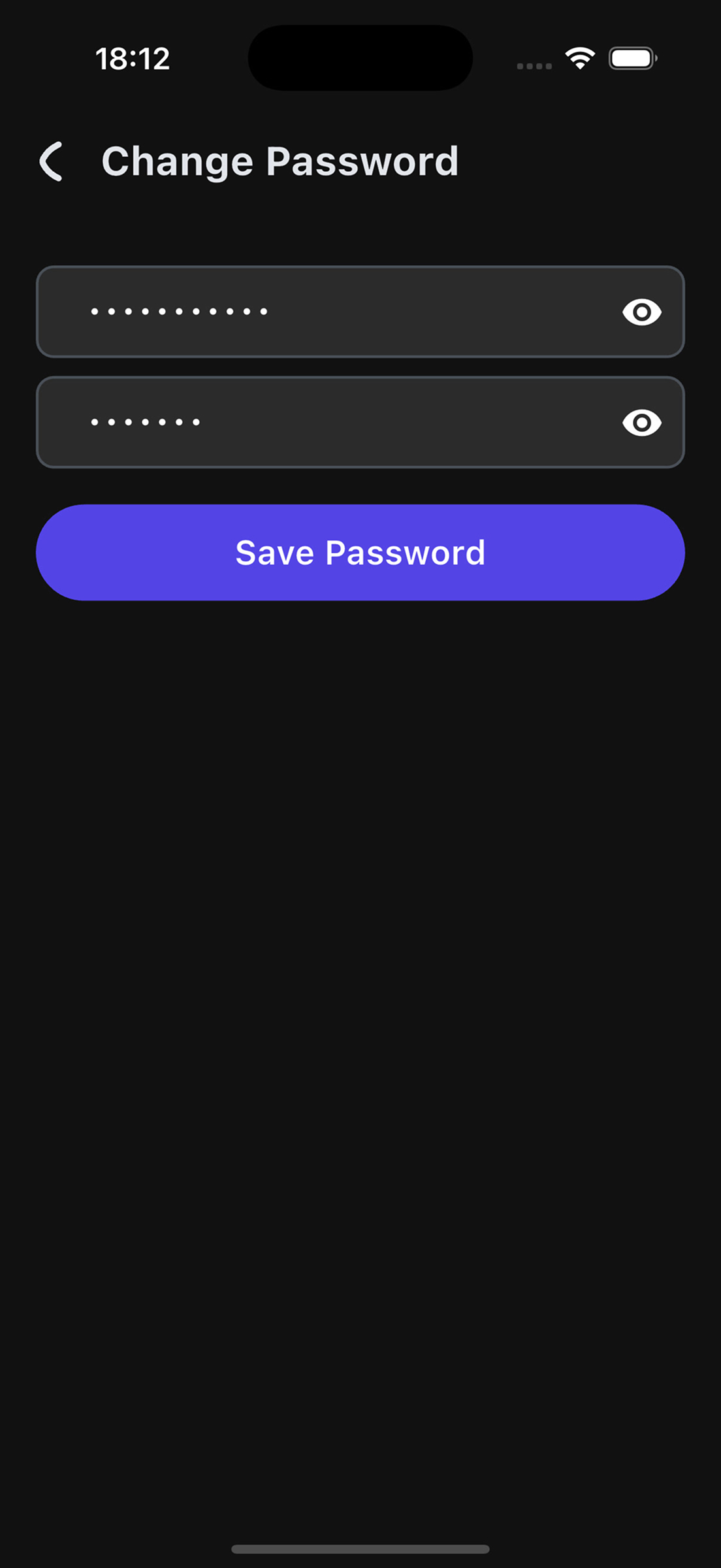 Change Password form